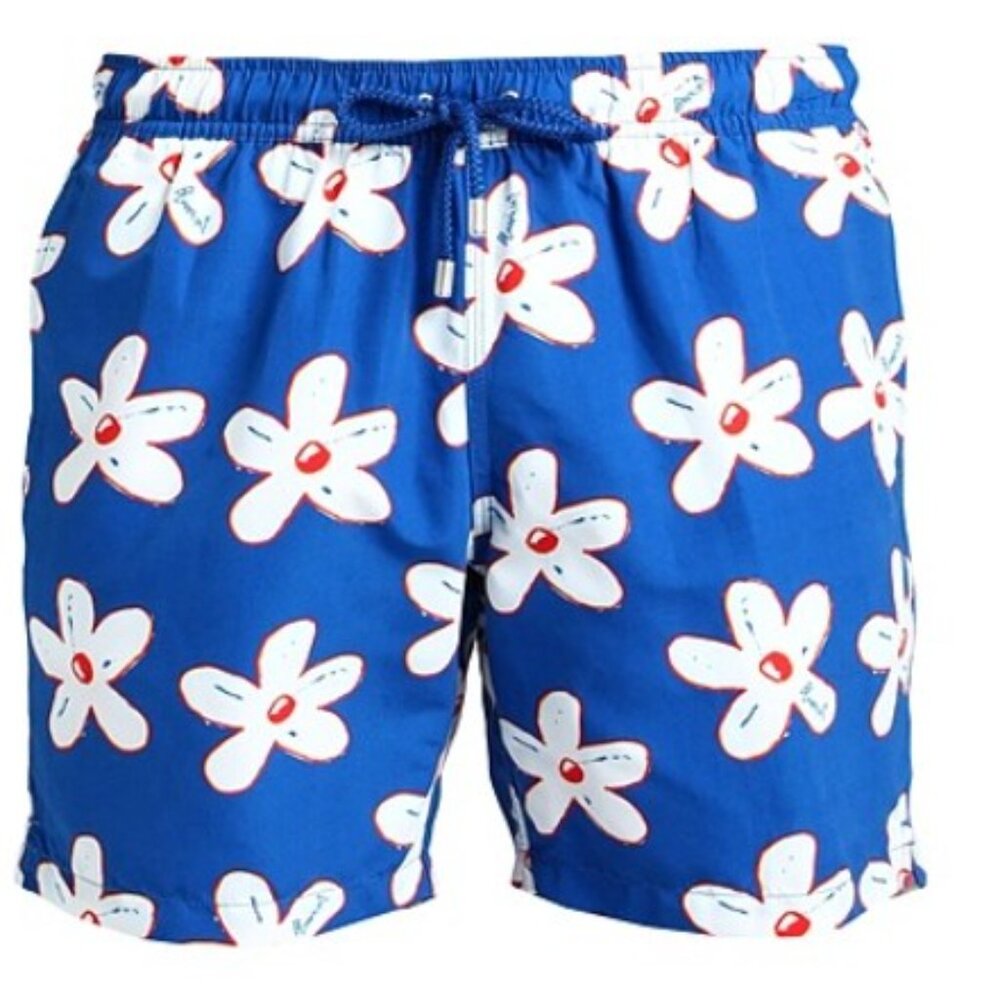 Kids Blue flower Swim Trunks Bluemint 6 7 year old stylish boys